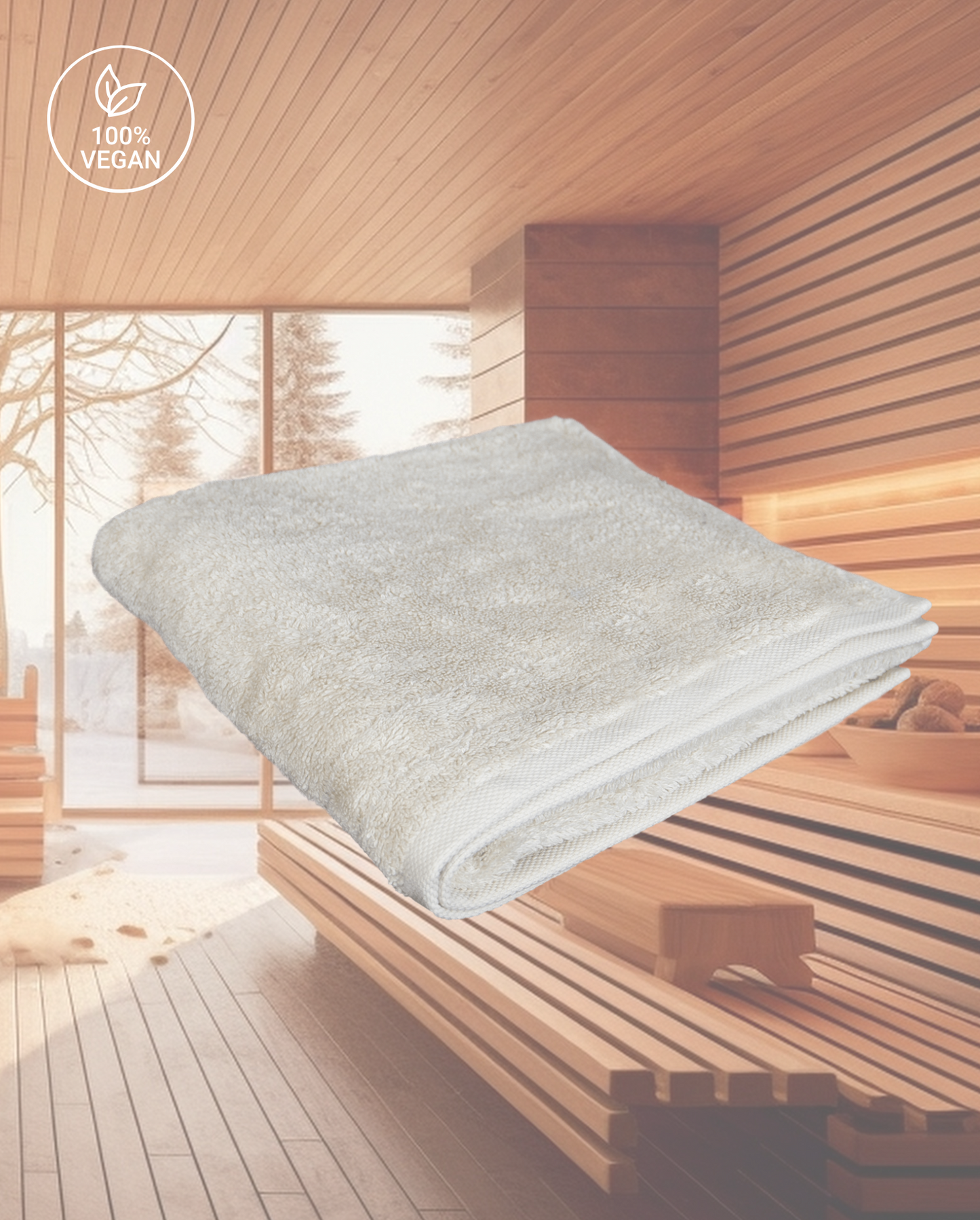 Saunatuch | Vegan Home | Natur | 100x200cm | Bio-Baumwolle