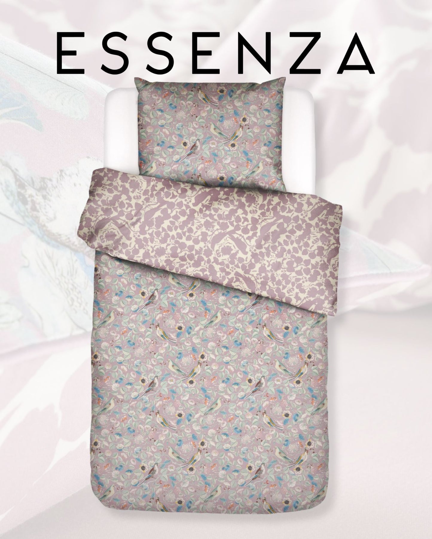 Satin Bettwäsche | ESSENZA | 100% Bio-Baumwolle | Aleste | Pale Lilac