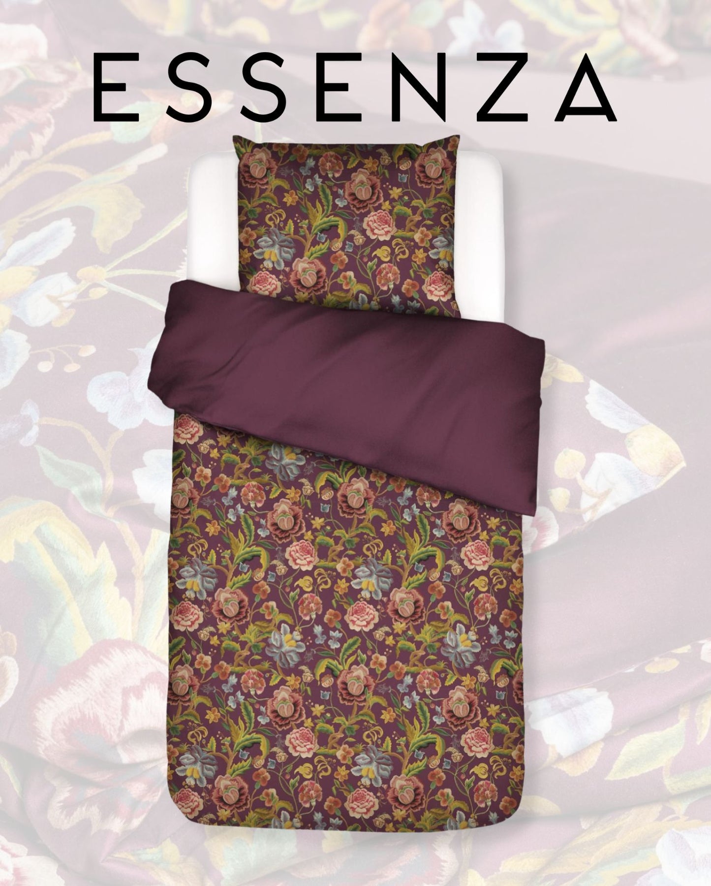 Lyocell Bettwäsche | ESSENZA | 50% Lyocell, 50% Baumwoll-Twill | Rosanella | Mauve Wine