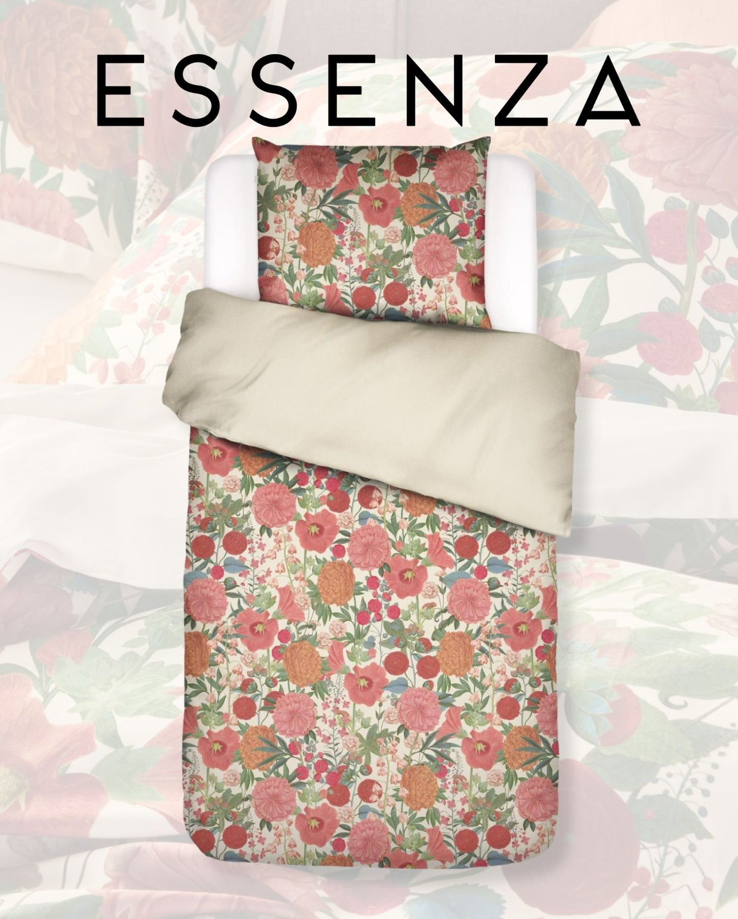 Satin Bettwäsche | ESSENZA | 100% Bio-Baumwolle | Florentien | Lobster Pink