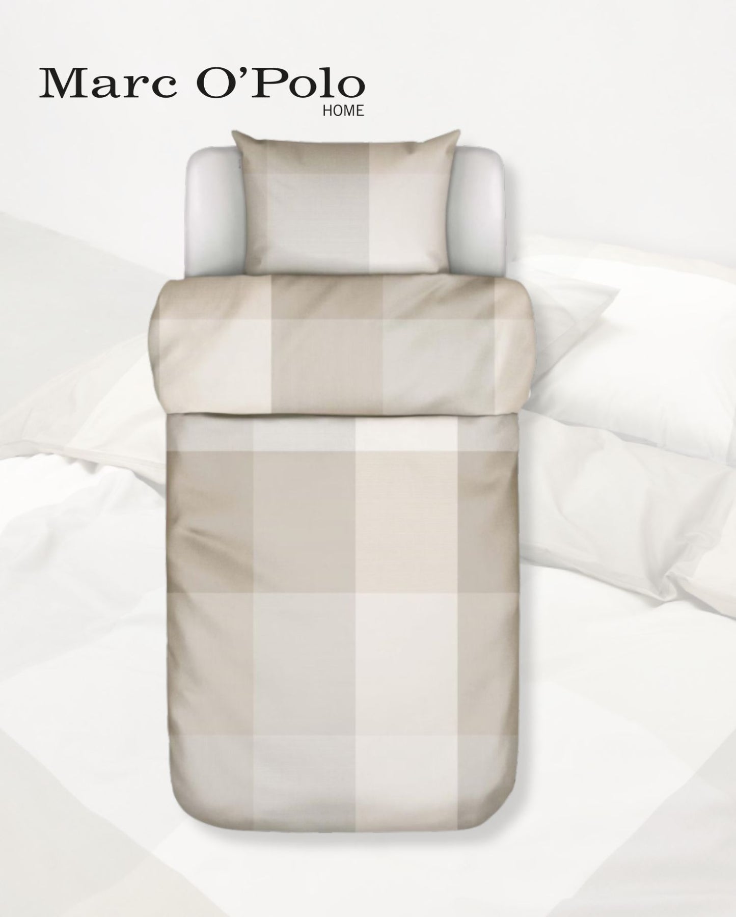 Bio-Baumwoll-Perkal Bettwäsche | MARC O`POLO | Erliv | Grau/Beige