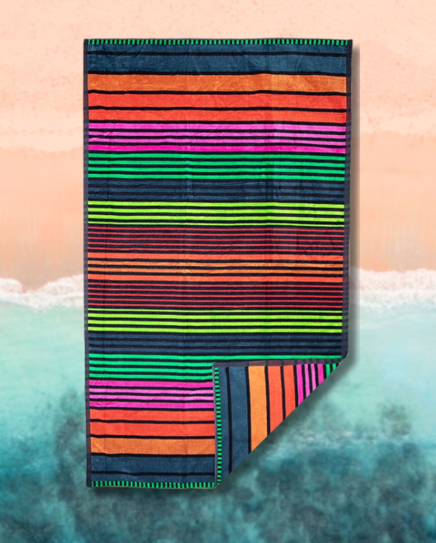 Beach towel Colored Lines, 90x180, 100% cotton