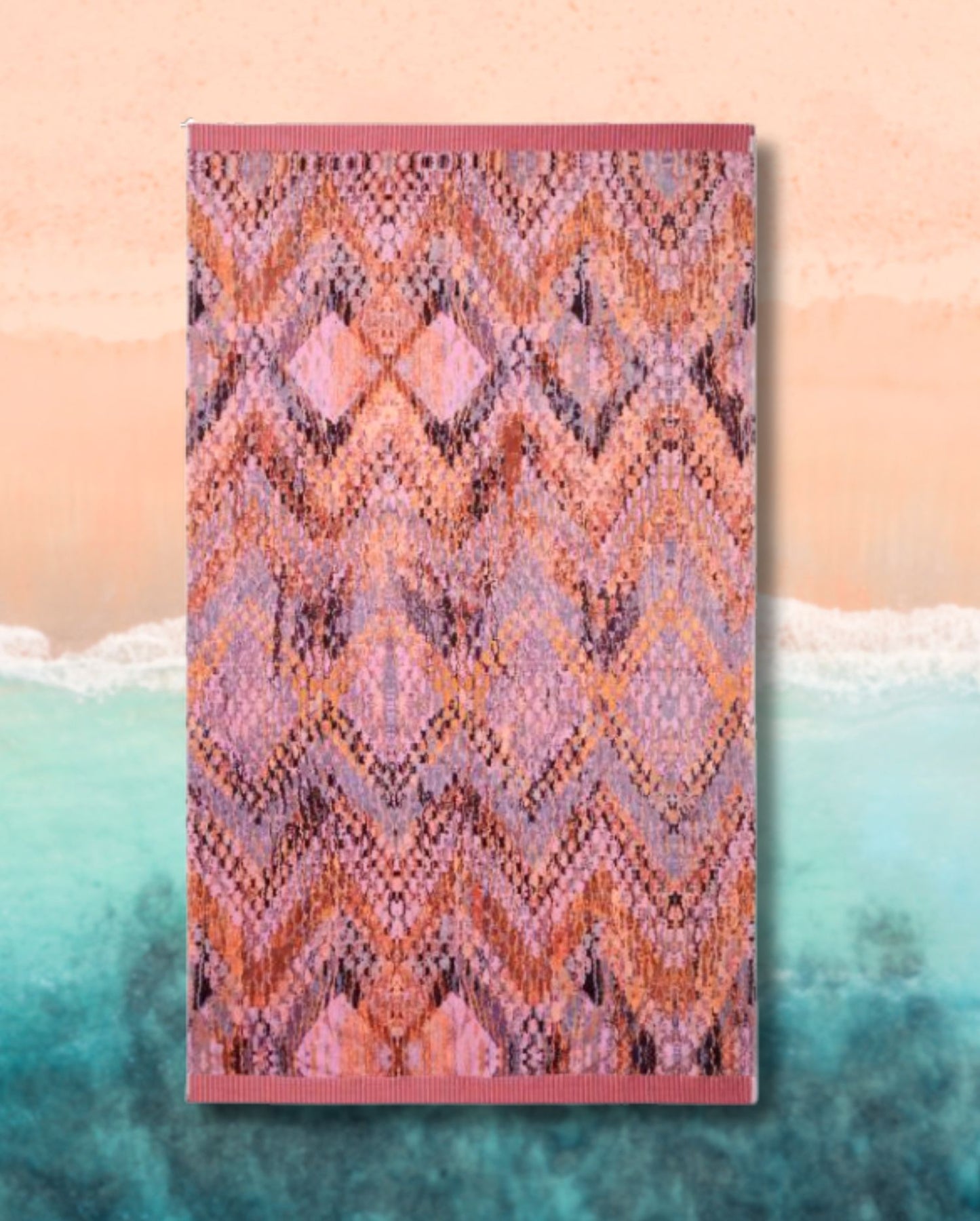 Beach towel ESSENZA Boho Purple, 100x180, 100% organic cotton