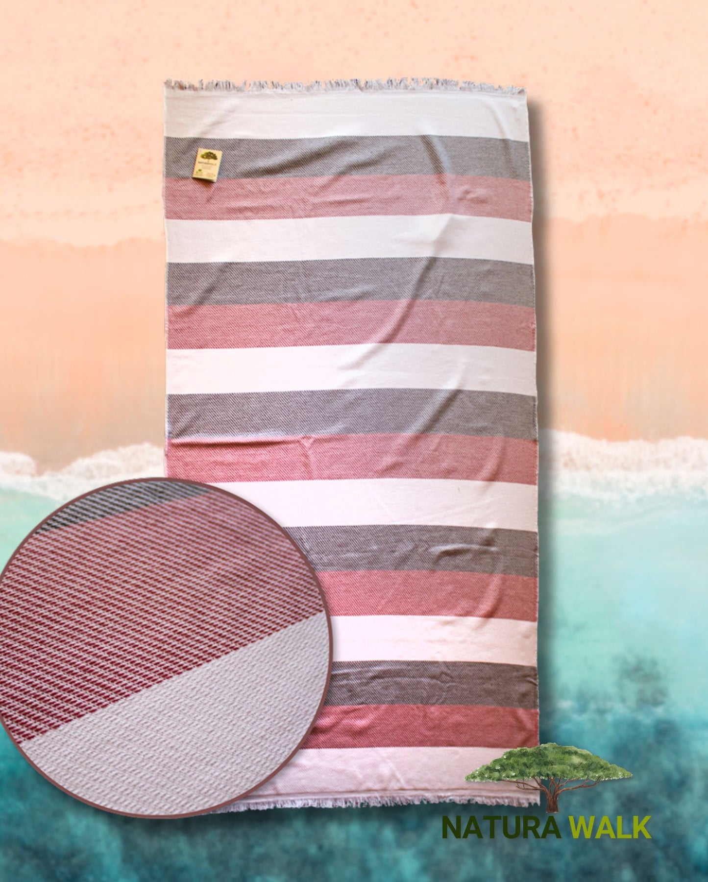 Beach towel NATURAWALK La Fenice, 96x180, terry cloth, 100% organic cotton