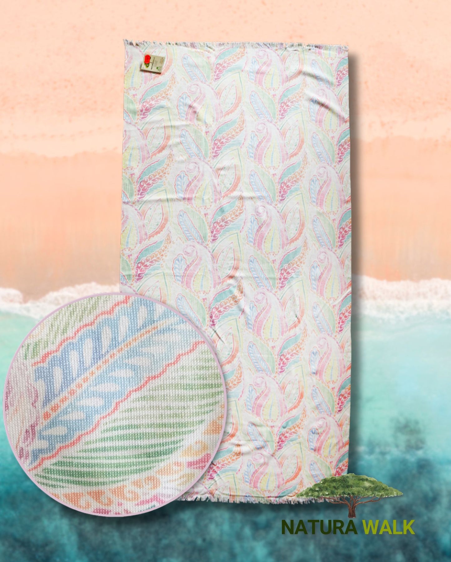 Beach towel NATURAWALK Sassari, 96x180, terry cloth, 100% organic cotton