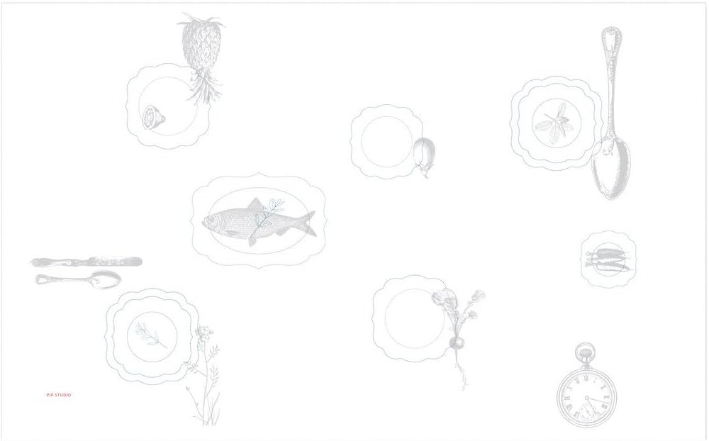 Tablecloth PIP STUDIO Embroidery Plates 150 x 250 cm