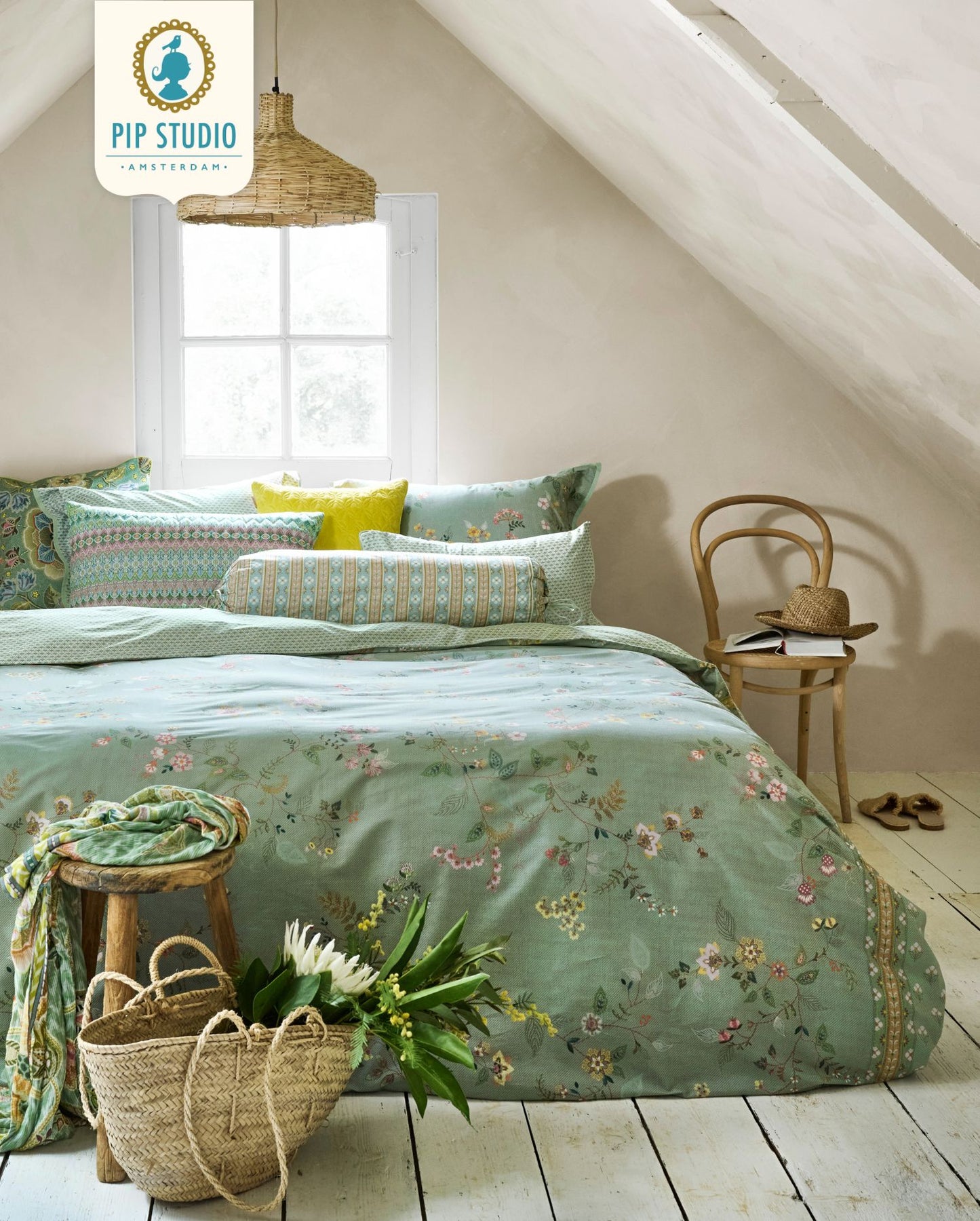 Percale bed linen PIP STUDIO Il Paradiso Light White