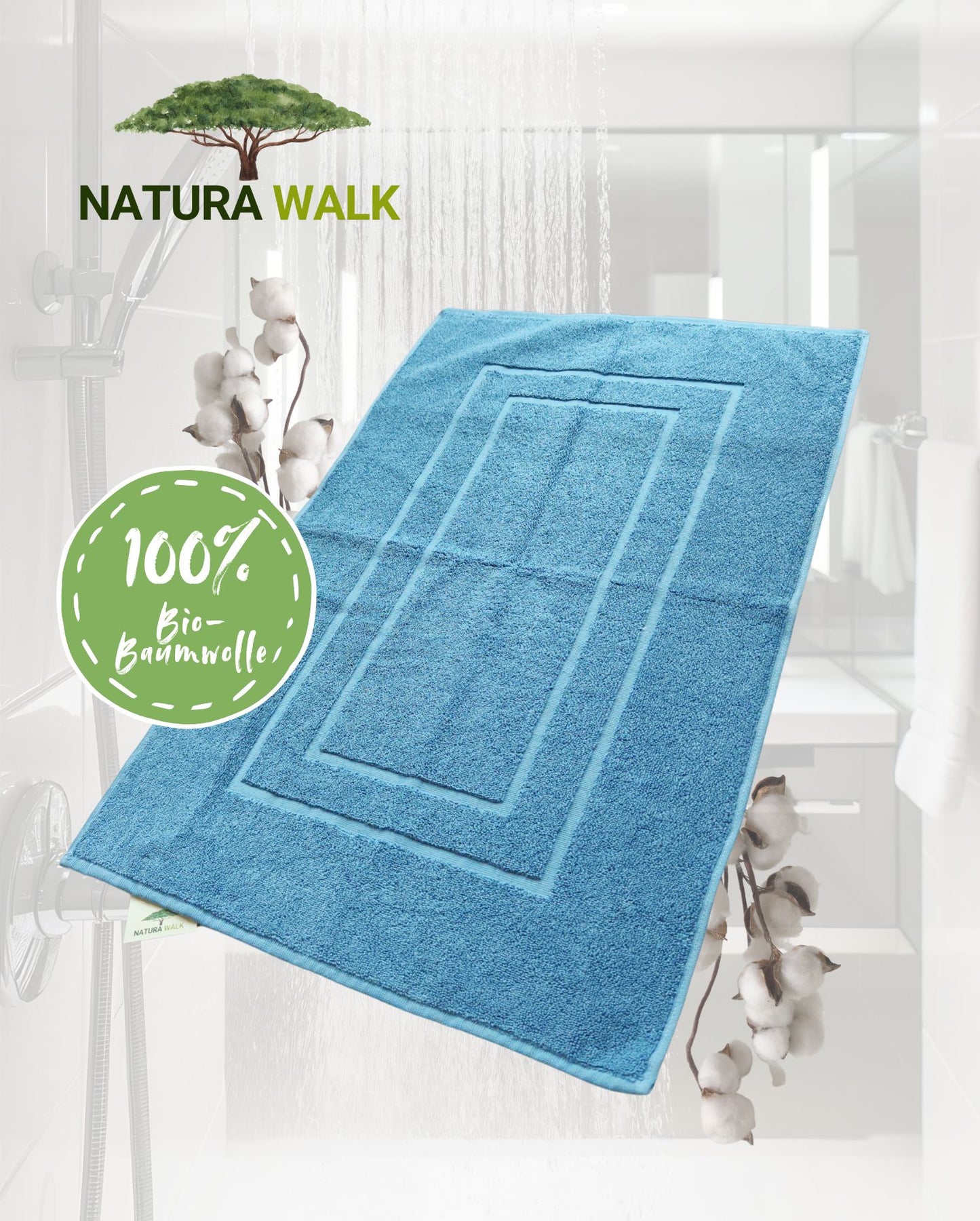 Badematte | NATURAWALK | Sky | 50x80cm | Bio-Baumwolle