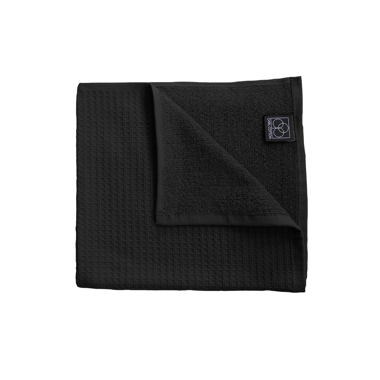 Handtuch | CARL COTTON | Waffelpiqué | Schwarz