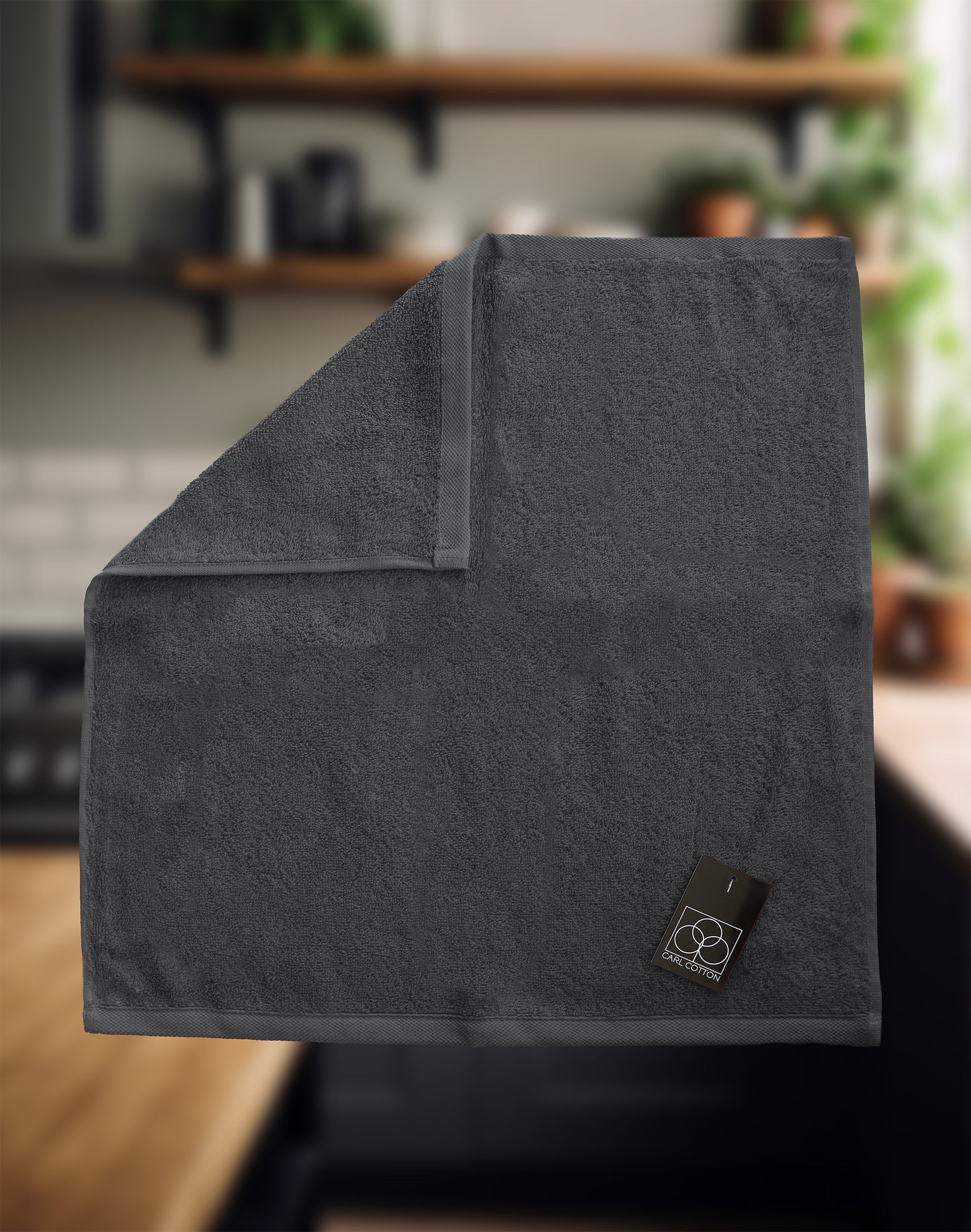 Kitchen terry towel CARL COTTON anthracite 50x50cm