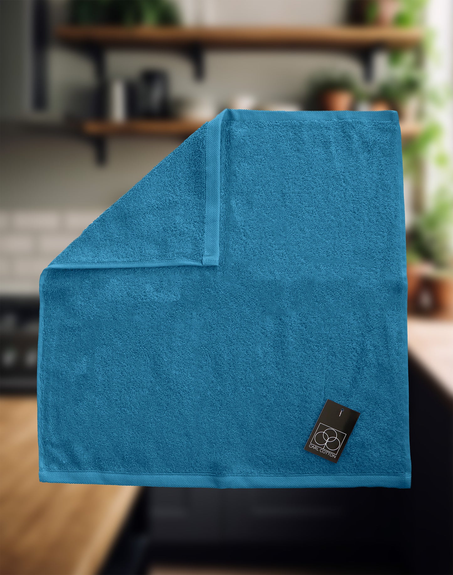 Kitchen terry towel CARL COTTON Petrol 50x50cm