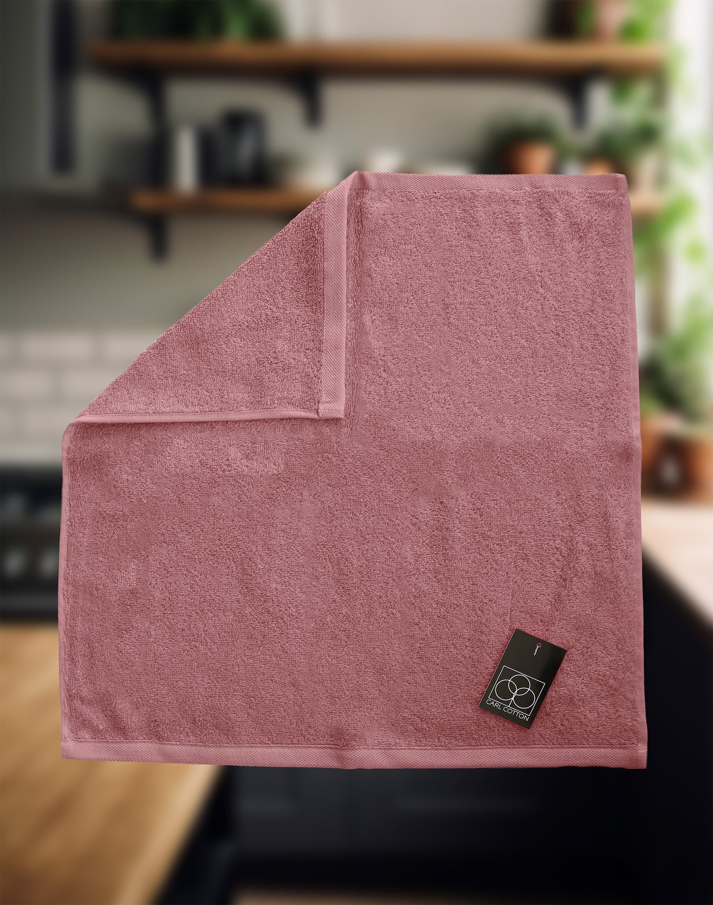 Kitchen terry towel CARL COTTON rosewood 50x50cm