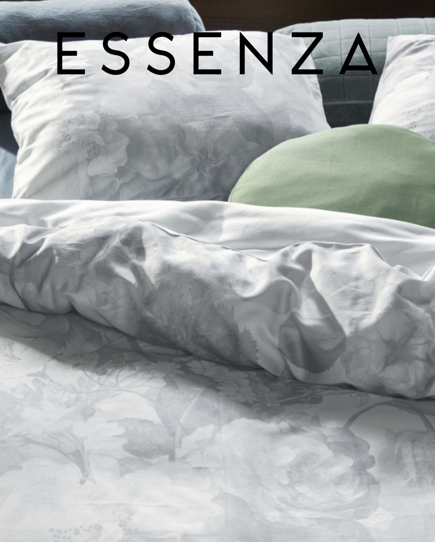 Satin Bettwäsche | ESSENZA | Floor Illusion | Blue