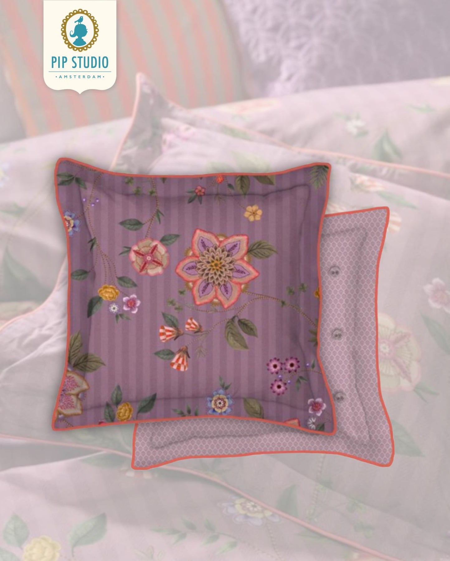 Dekokissen | PIP STUDIO | Flores Bailando | Purple | 45x45cm