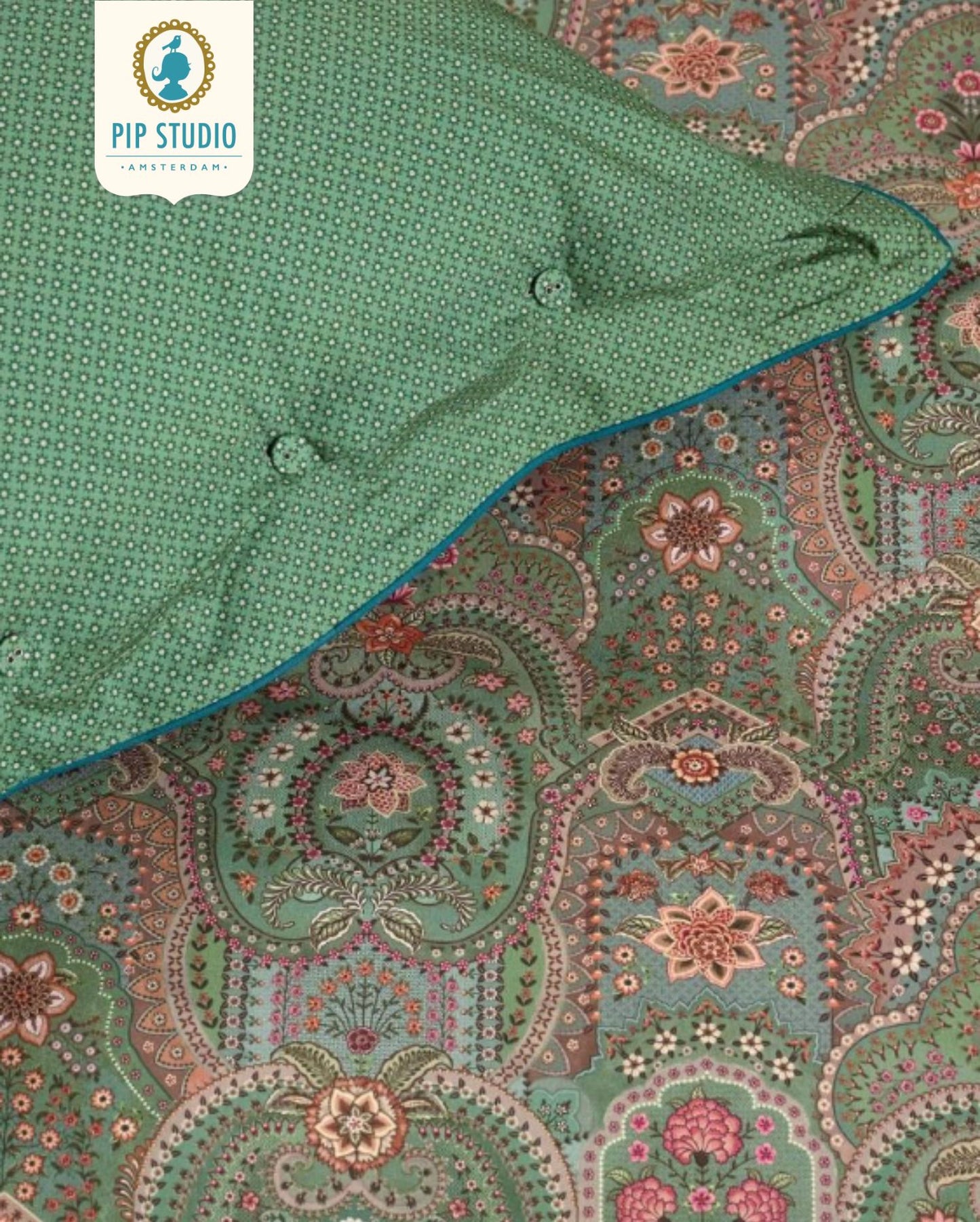 Percale bed linen PIP STUDIO Okinawa Green