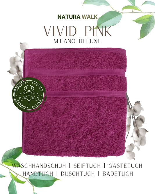 NATURAWALK Handtuch Bio-Baumwolle Milano Deluxe Vivid Pink