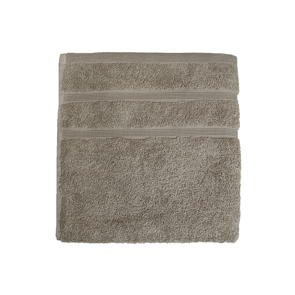 Bio Baumwoll Handtuch, Größe 50 mal 100 cm in der Farbe Tan (helles Braun-Grau)