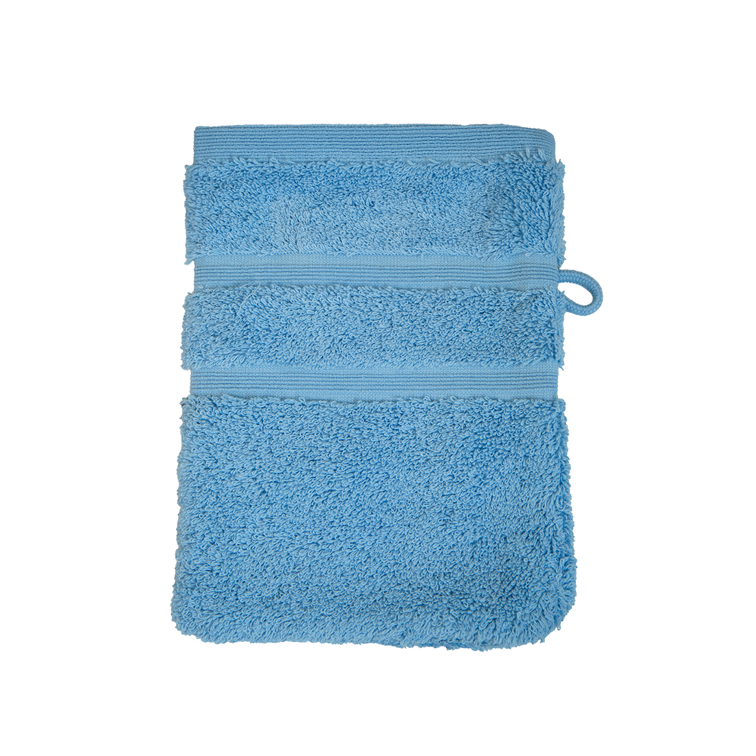 Bio Baumwoll Waschhandschuh, Größe 16 mal 21 cm in der Farbe Sky (Hellblau)