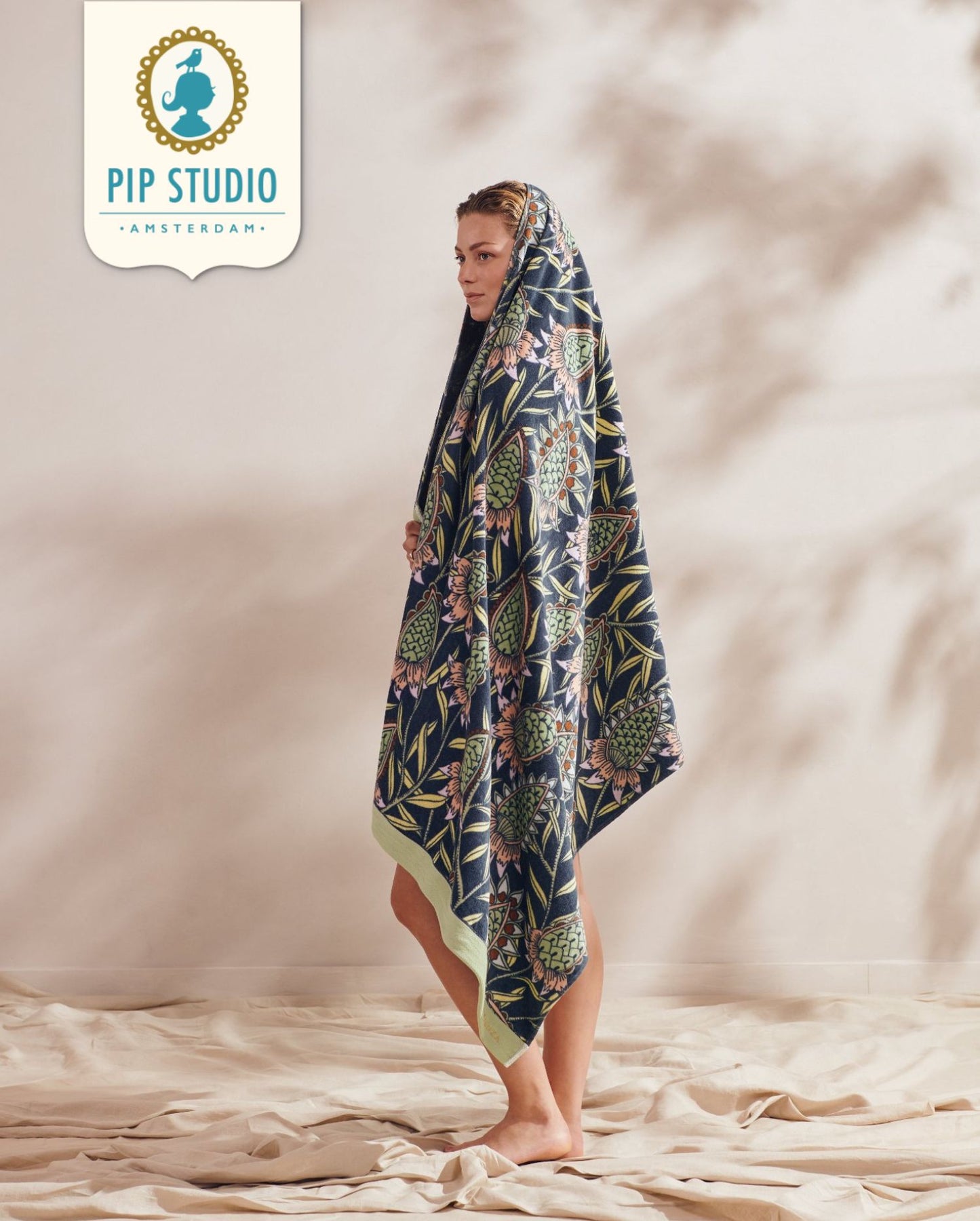 Beach towel ESSENZA Fela Sloe Blue, 100x180, 100% organic cotton