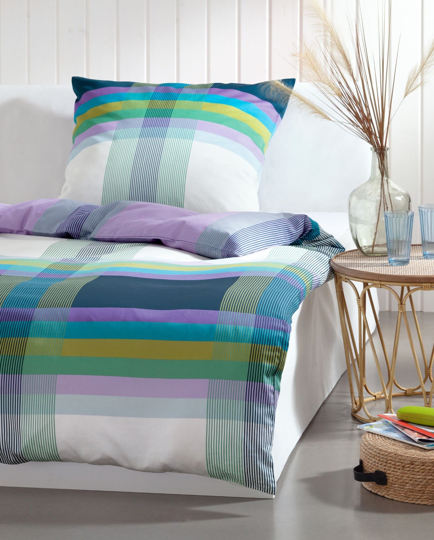 Satin bed linen Sympathica Verdea