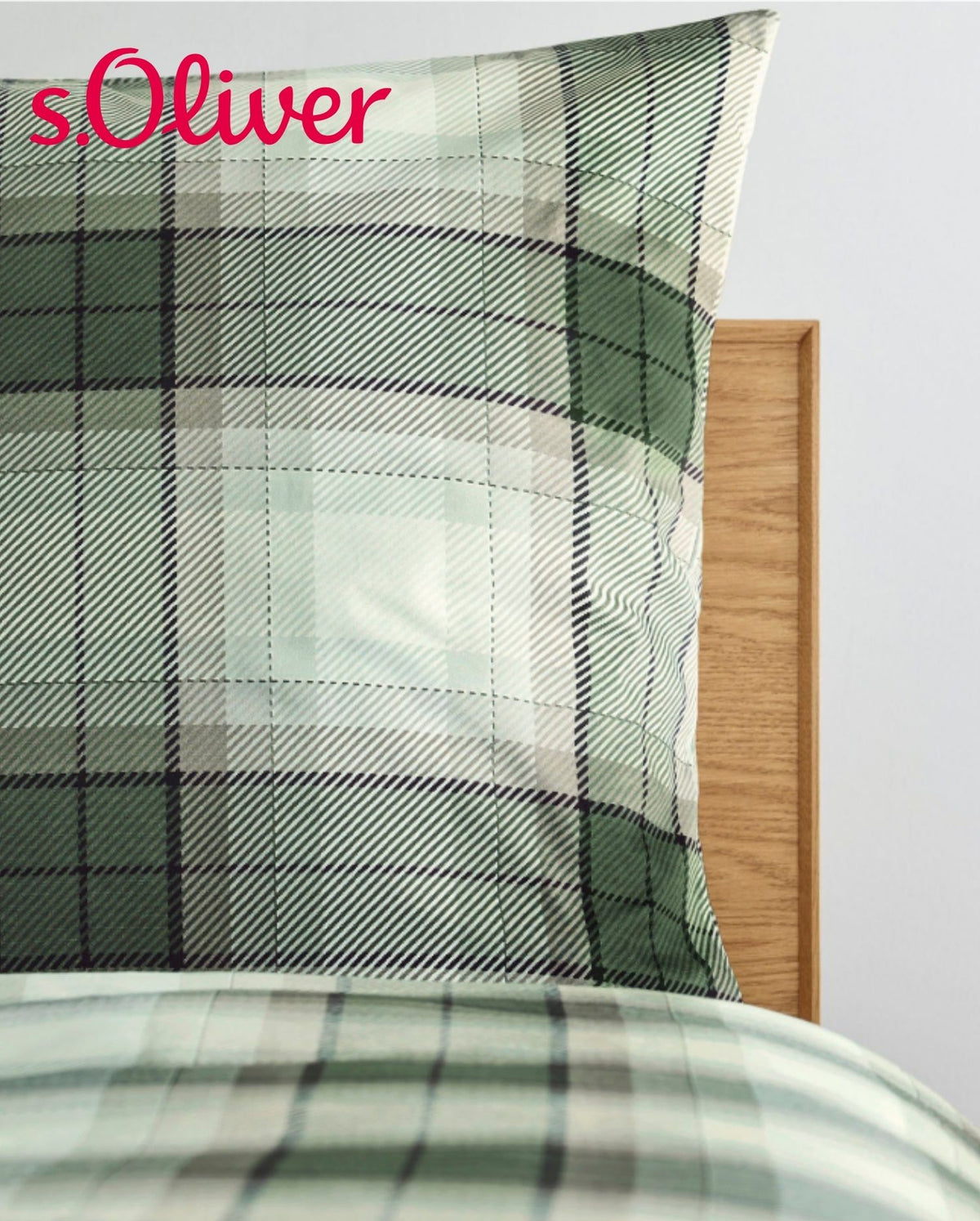Mako satin bed linen s.Oliver Green