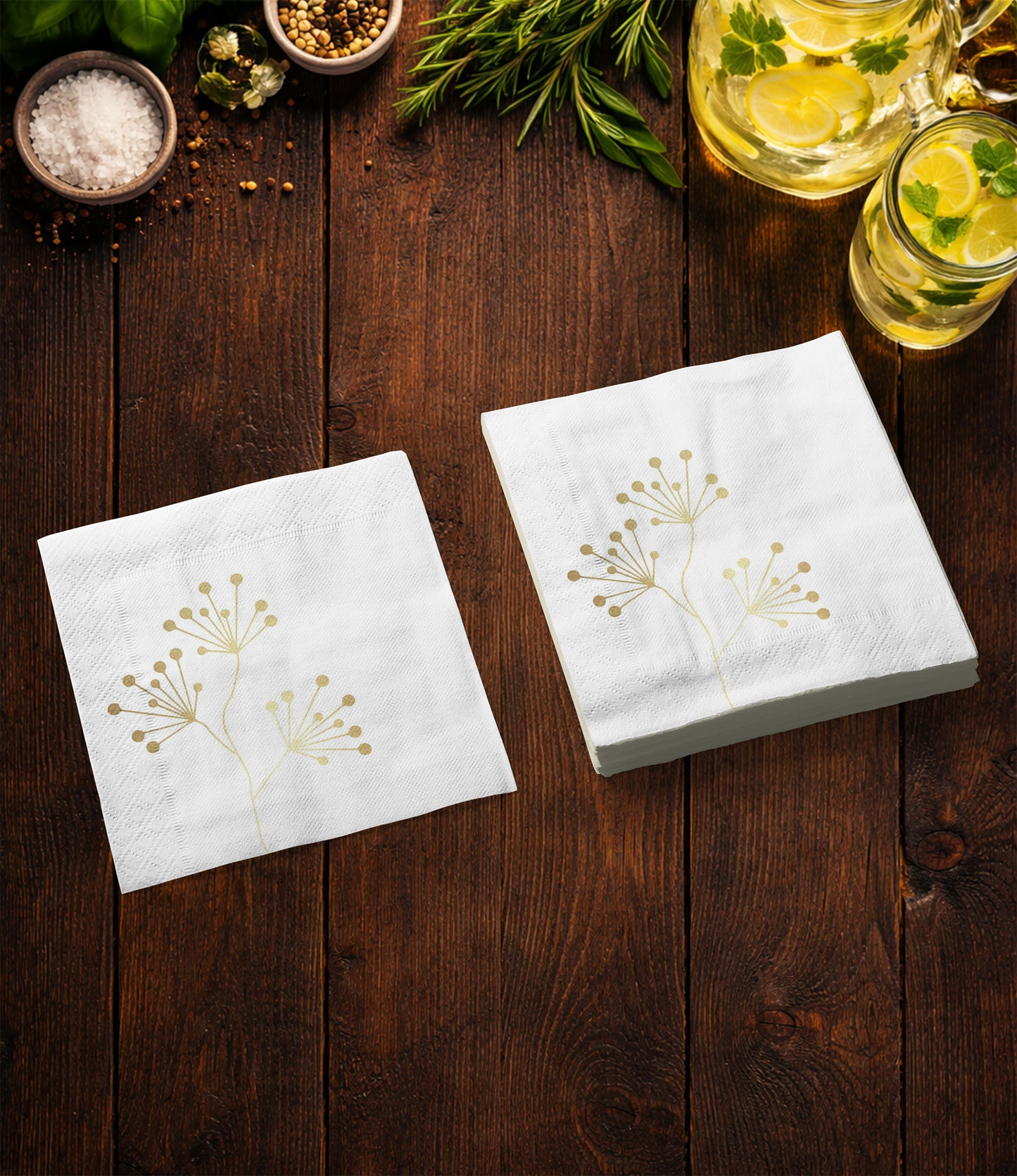 Papierservietten | ppd | Pure Gold Berries 14 | 33x33cm | 20 Stk.