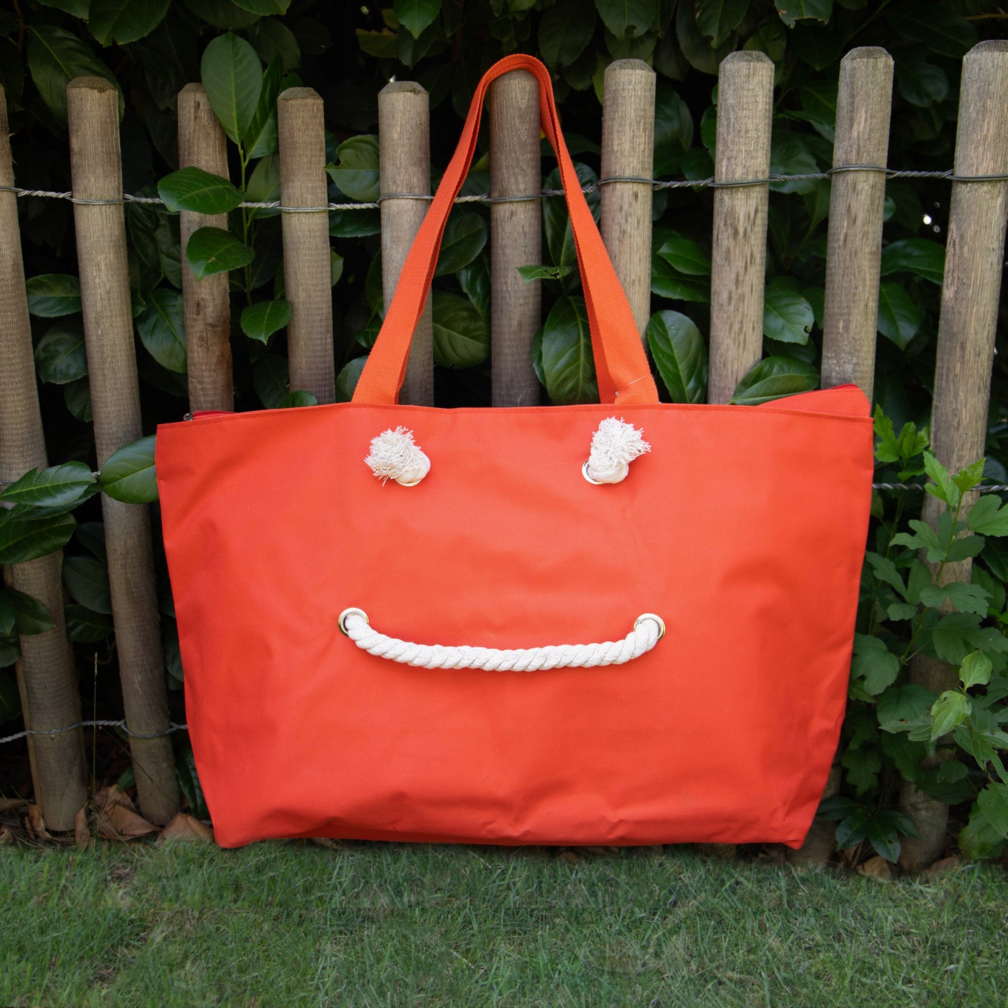 Tragetasche | Smiley Orange Rot