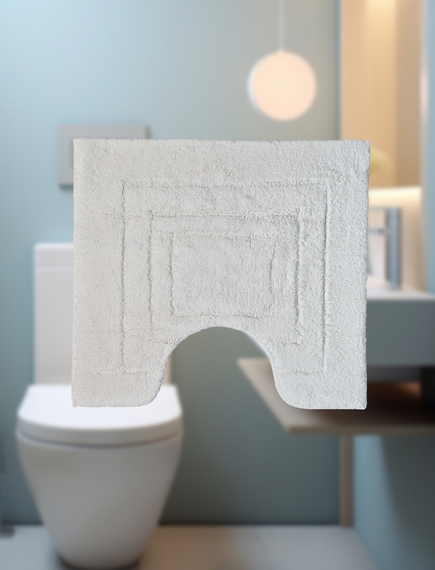 Toilettenvorlage Badeteppich | VOSSEN | Calypso Soft Weiß | 50x55cm
