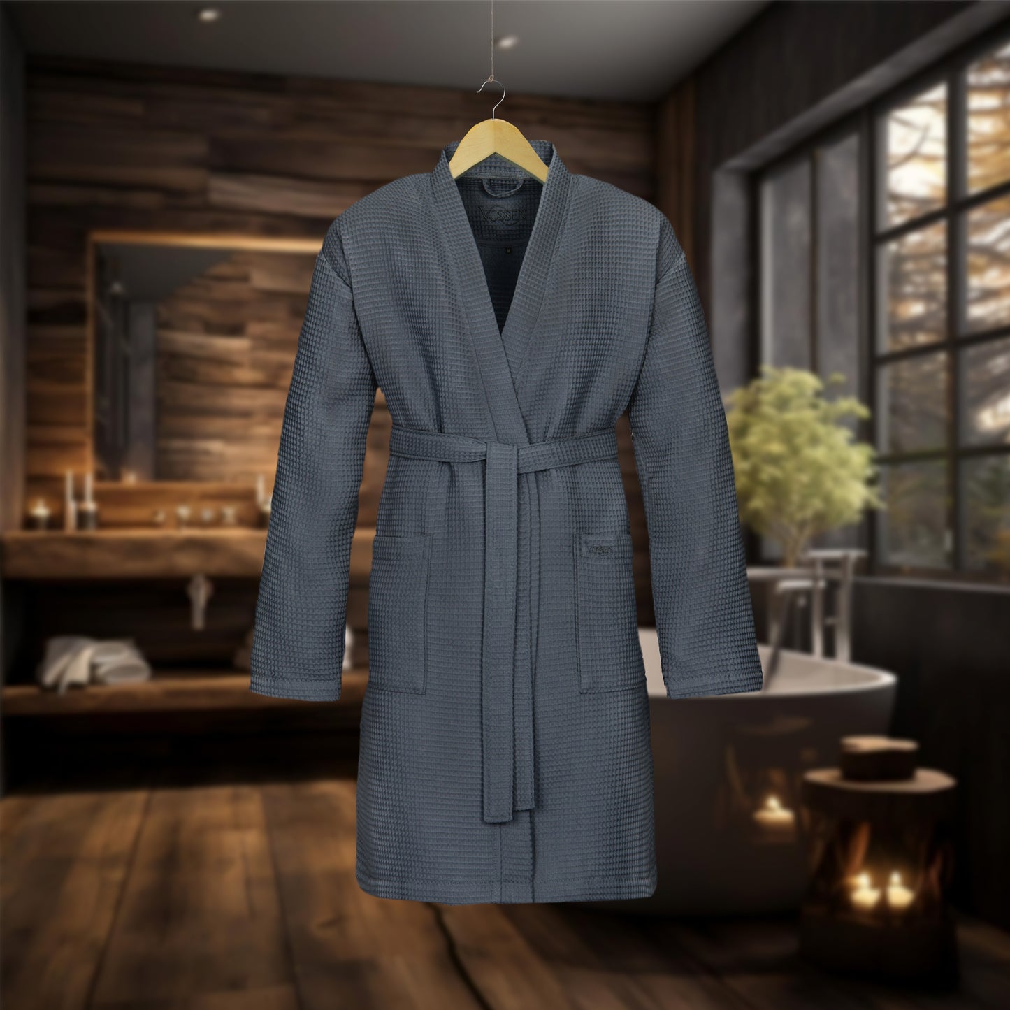 Bademantel | VOSSEN | Waffelpiqué Rom Flanell