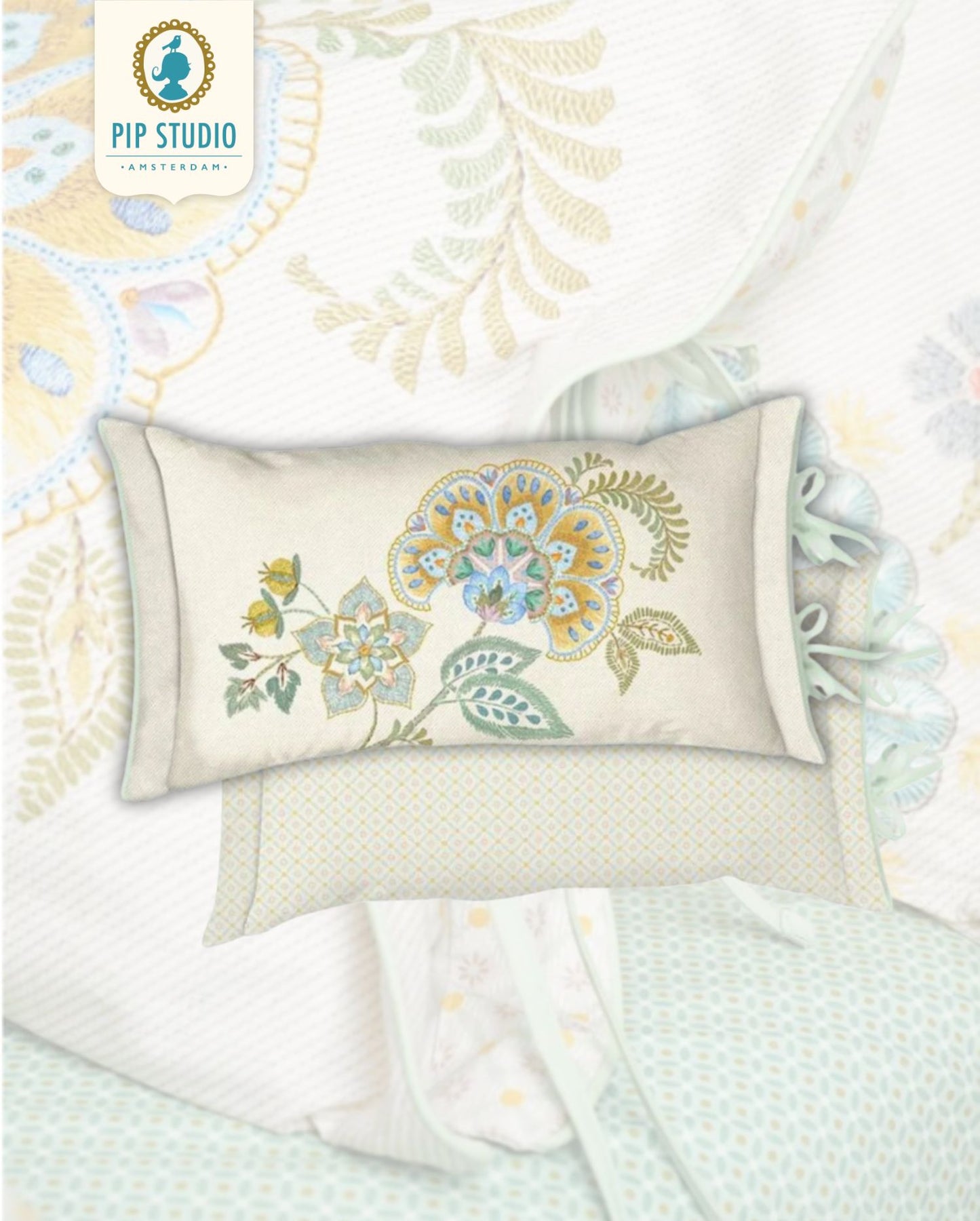 PIP STUDIO cushion Yellow Melody 35 x 60 cm