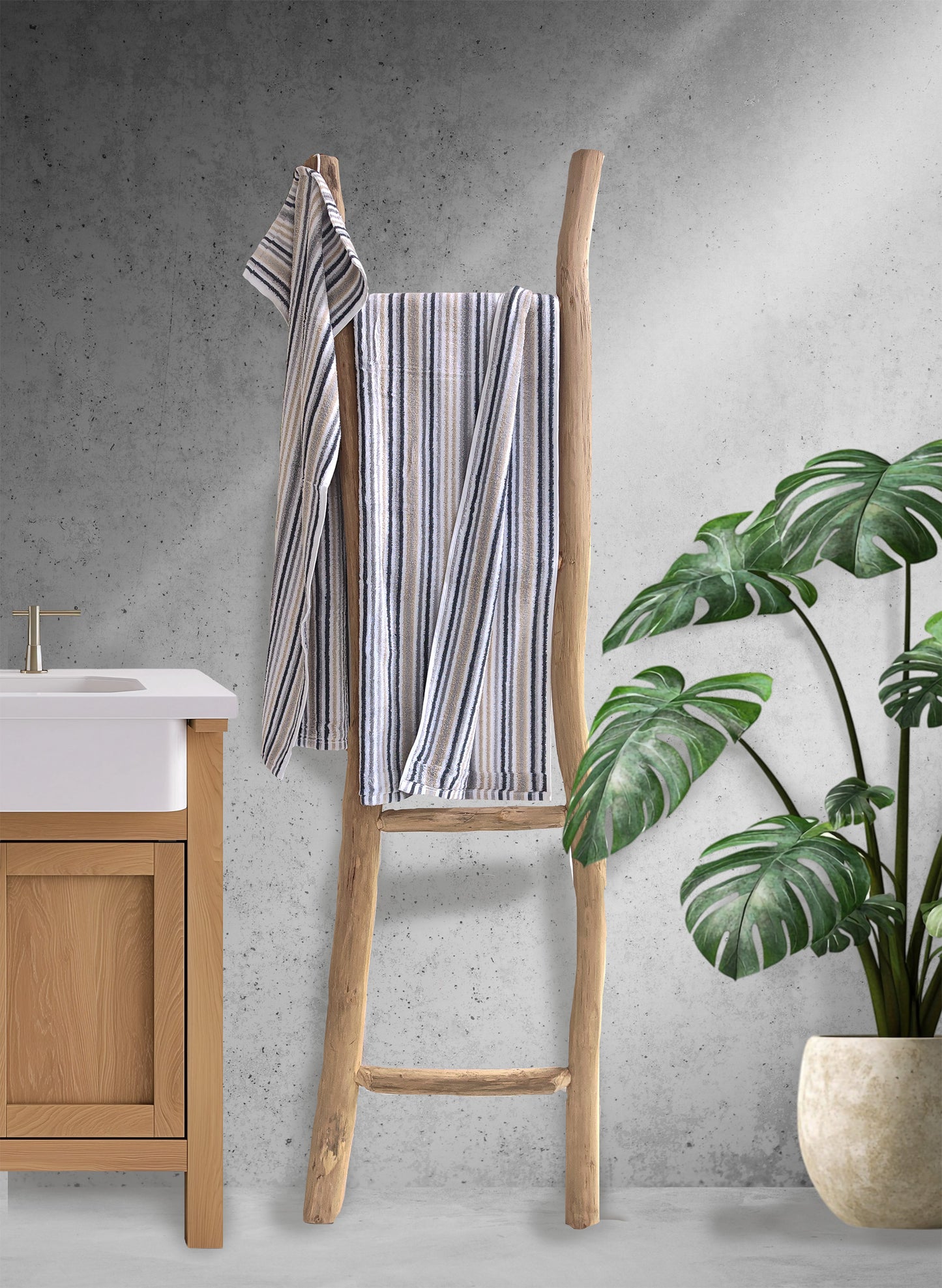 Handtuch | Egeria | Combi Stripes | Grey 020