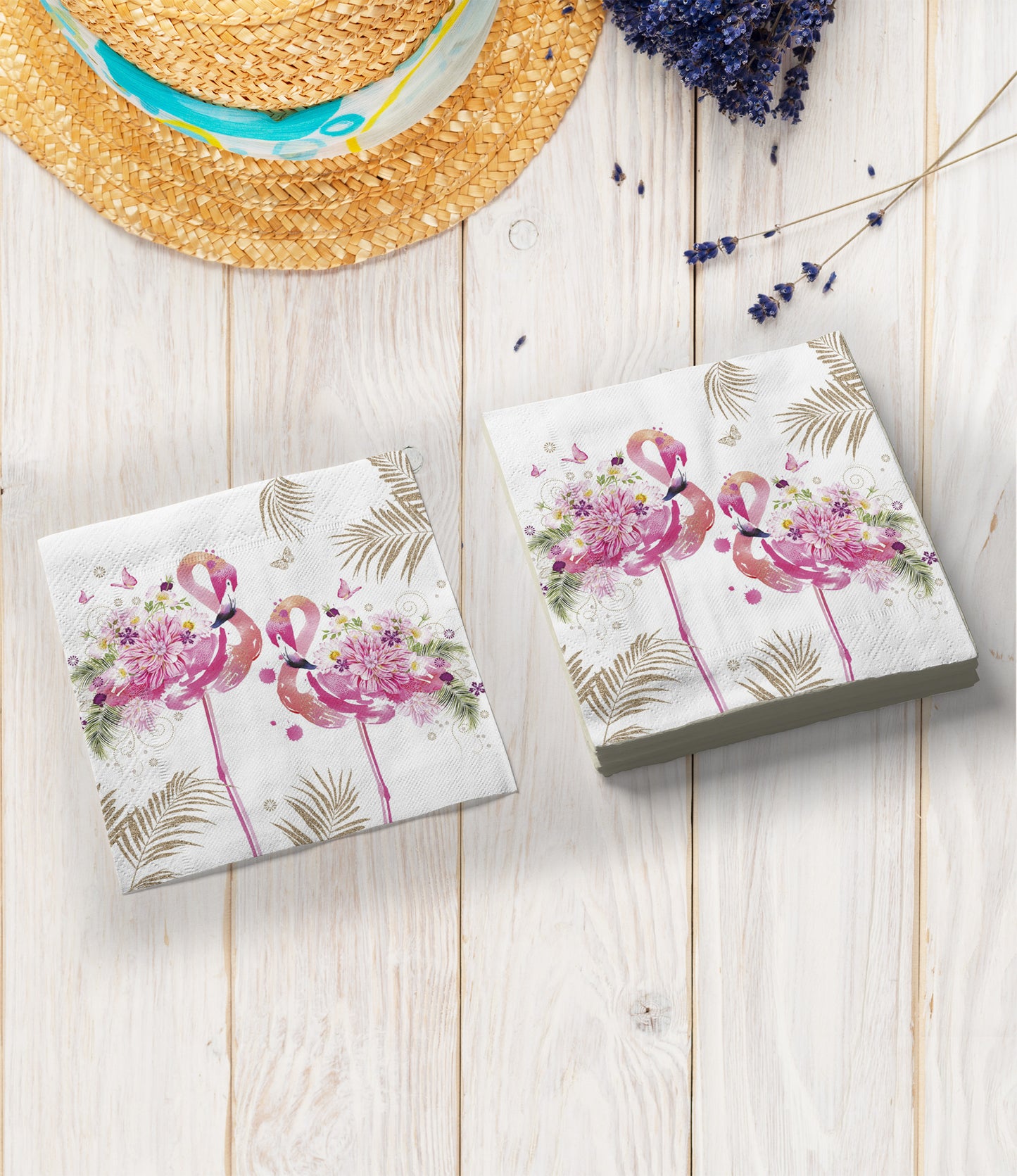 Papierservietten | ppd | Floral Flamingos 7 | 33x33cm | 20 Stk.