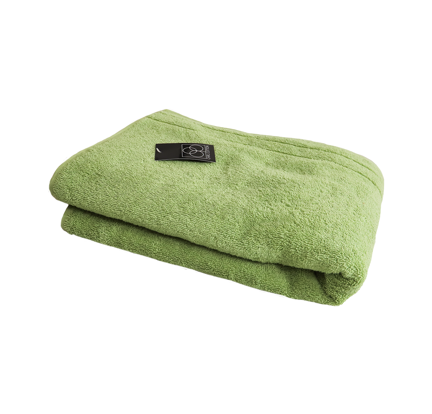 Ein Duschtuch von CARL COTTON aus 100 Prozent Baumwolle in der Groesse 70x140cm. Farbe Gruen. Modell Trend Avocado.