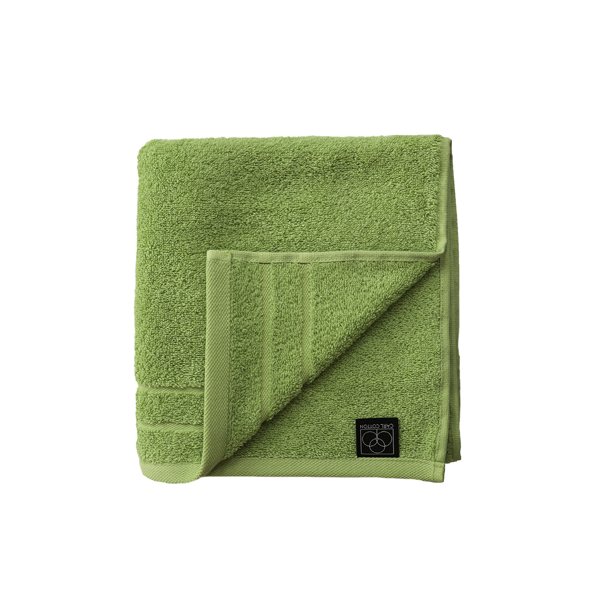 Ein Handtuch von CARL COTTON aus 100 Prozent Baumwolle in der Groesse 50x100cm. Farbe Gruen. Modell Trend Avocado.