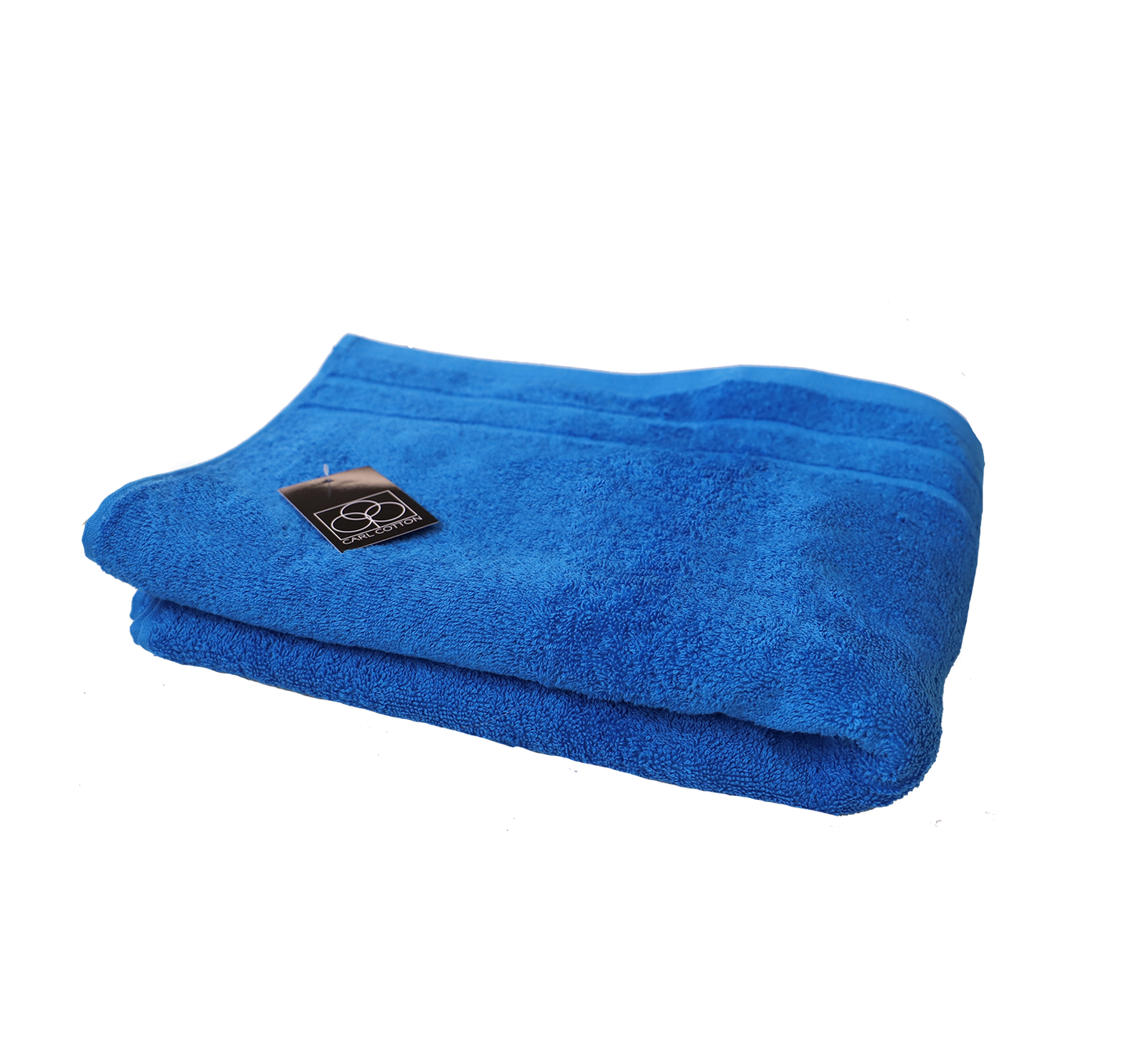 Ein Duschtuch von CARL COTTON aus 100 Prozent Baumwolle in der Groesse 70x140cm. Farbe Blau. Modell Trend Electric Blue.