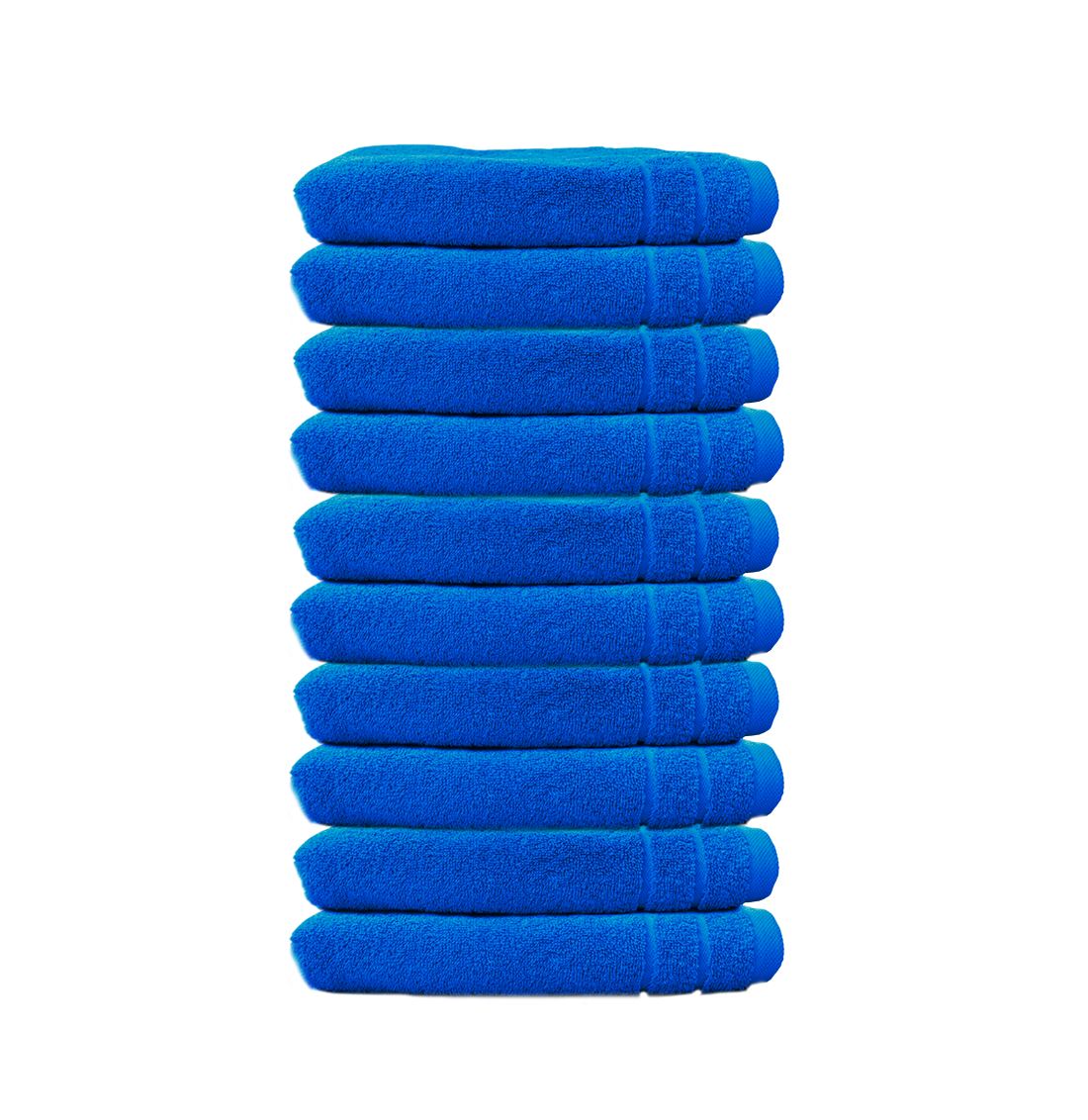 Ein Set aus zehn Seiftuechern von CARL COTTON aus 100 Prozent Baumwolle. Farbe Blau. Modell Trend Electric Blue.