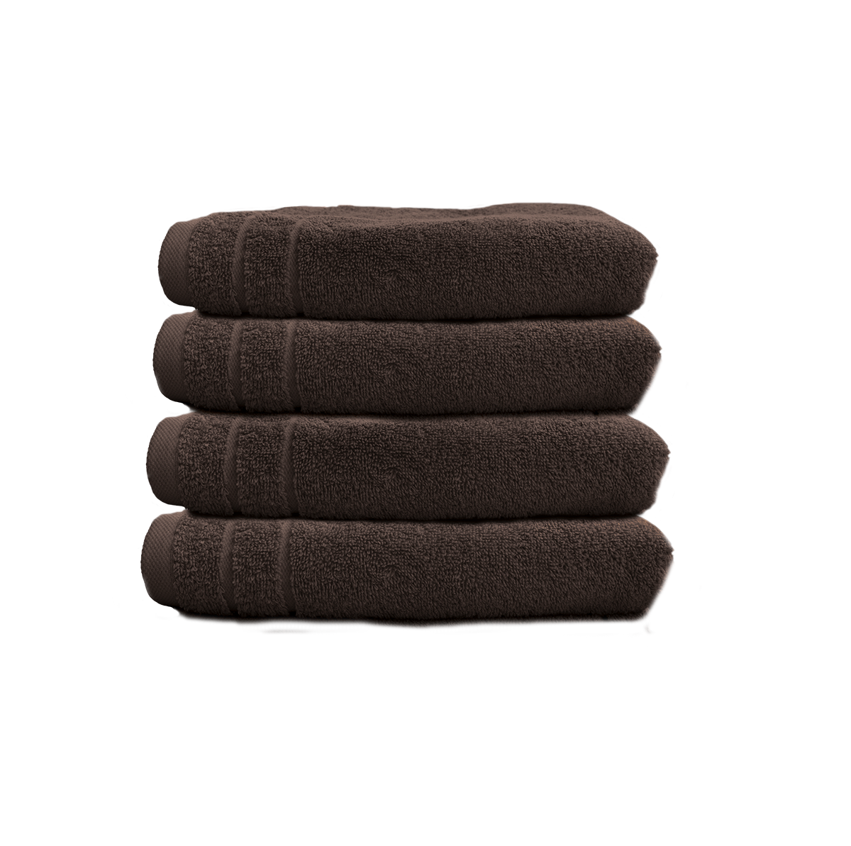 Ein Set aus vier Handtuechern von CARL COTTON aus 100 Prozent Baumwolle. Farbe Braun. Modell Trend Espresso.