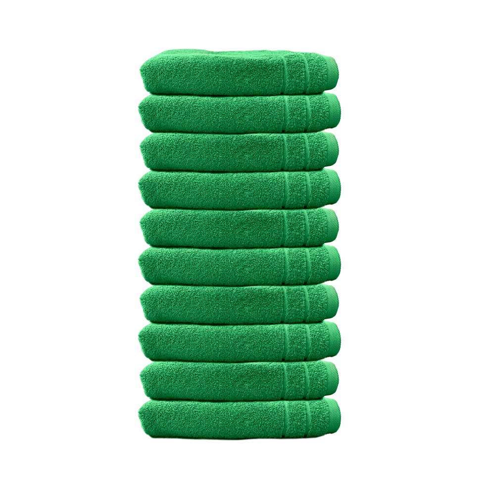 Ein Set aus zehn Seiftuechern von CARL COTTON aus 100 Prozent Baumwolle. Farbe Gruen. Modell Trend Gruen.