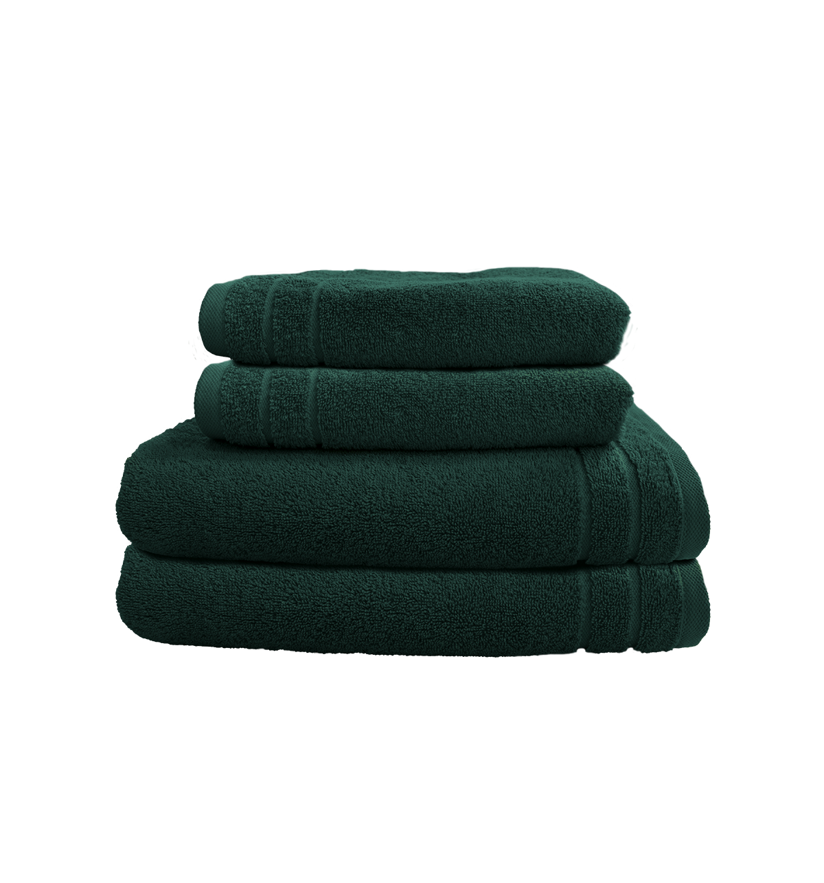 Ein Set aus zwei Duschtuechern und zwei Handtuechern von CARL COTTON aus 100 Prozent Baumwolle. Farbe Gruen. Modell Trend Oliv.