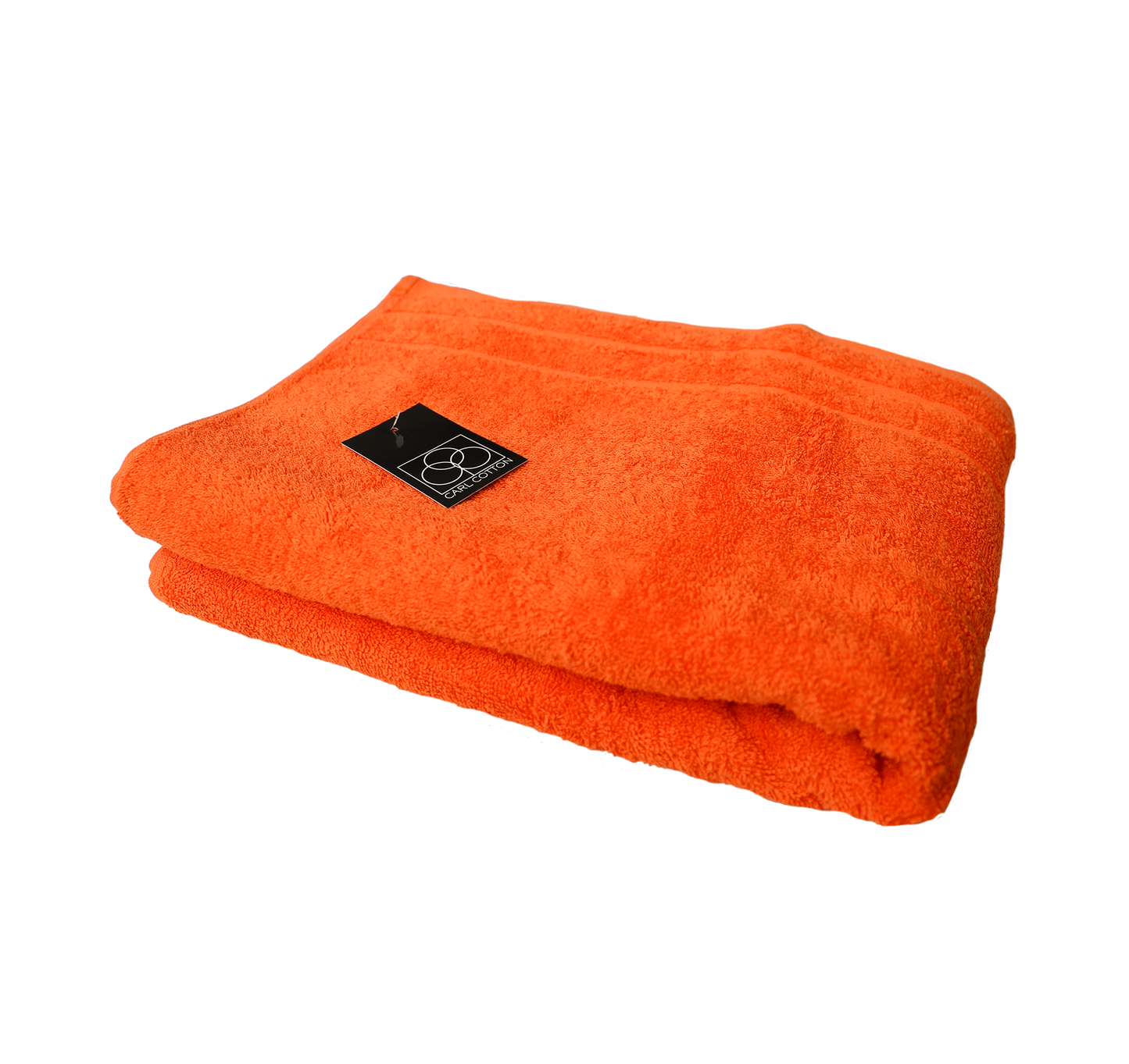 Ein Duschtuch von CARL COTTON aus 100 Prozent Baumwolle in der Groesse 70x140cm. Farbe Orange. Modell Trend Orange.