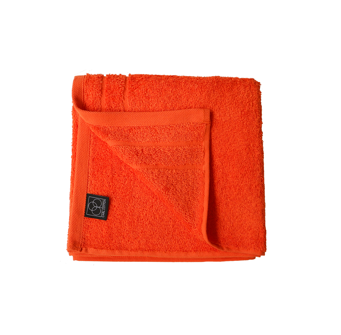 Ein Handtuch von CARL COTTON aus 100 Prozent Baumwolle in der Groesse 50x100cm. Farbe Orange. Modell Trend Orange.