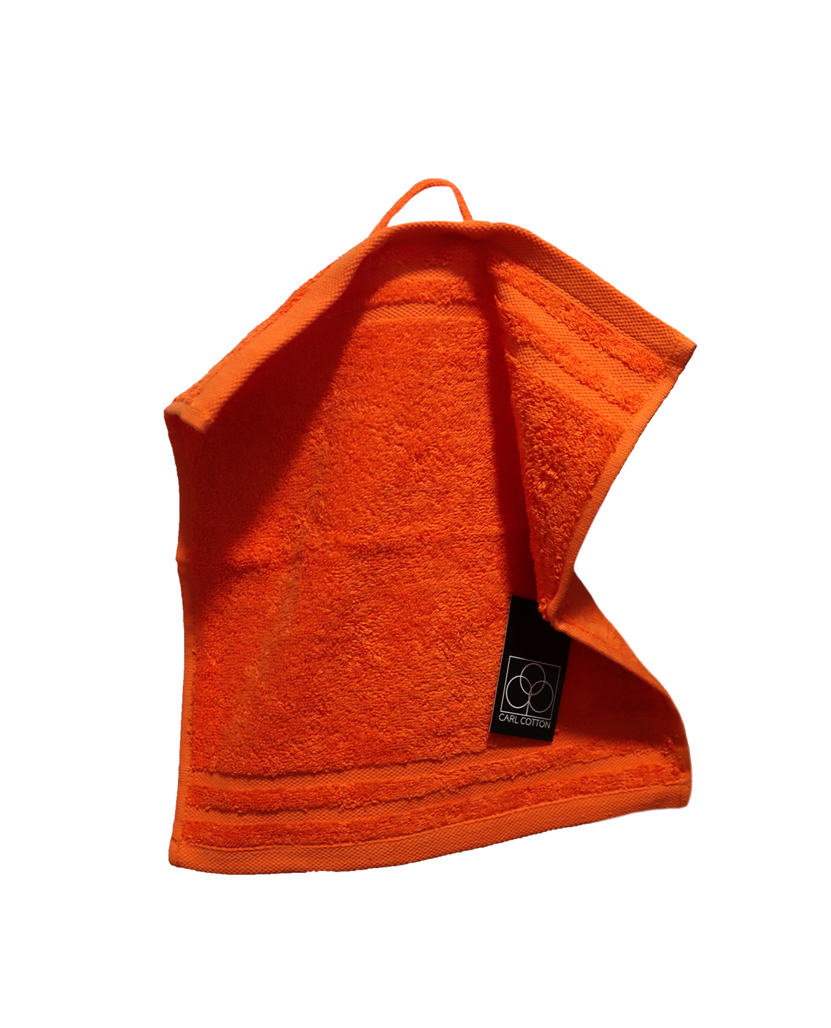 Ein Seiftuch von CARL COTTON aus 100 Prozent Baumwolle in der Groesse 30x30cm. Farbe Orange. Modell Trend Orange.