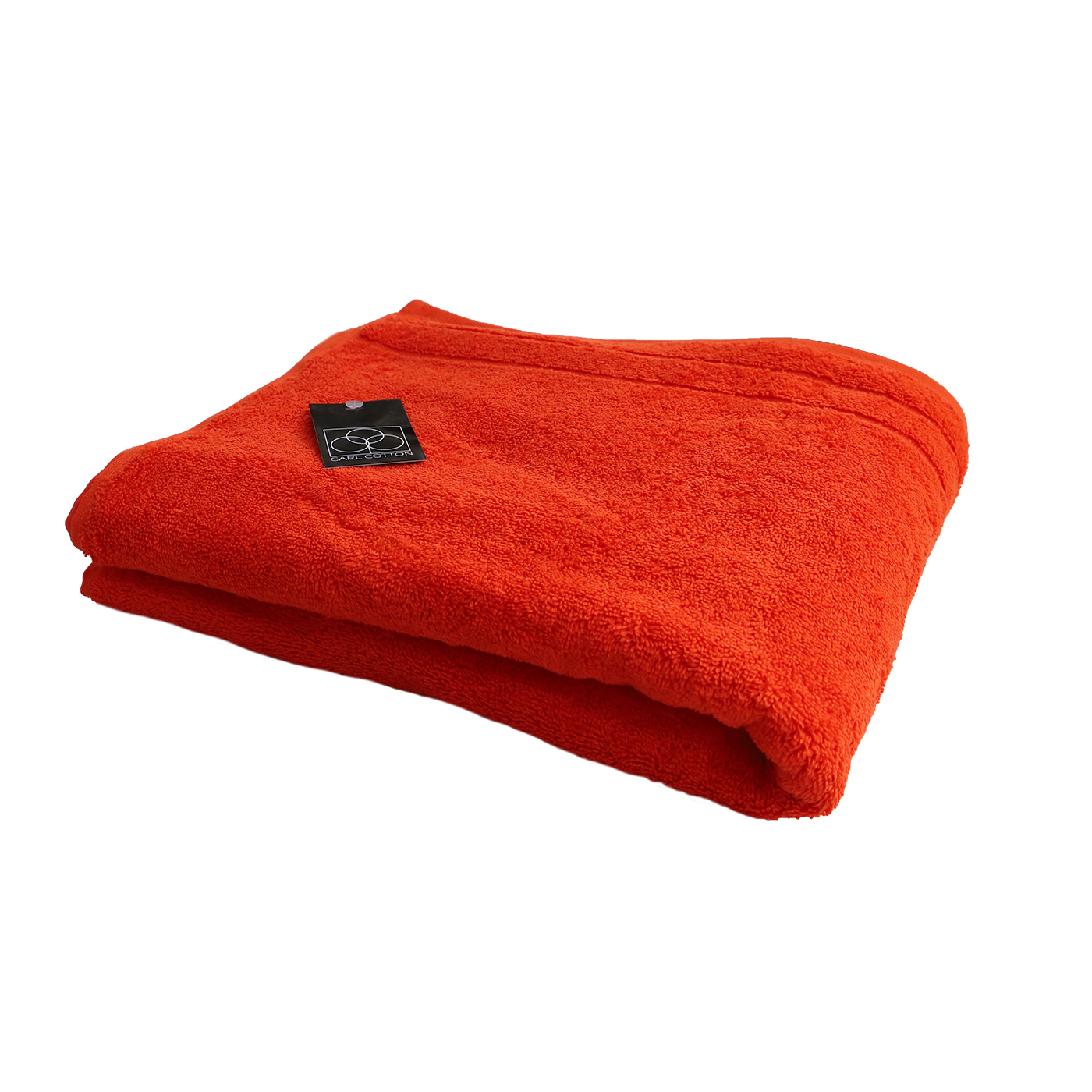 Ein Duschtuch von CARL COTTON aus 100 Prozent Baumwolle in der Groesse 70x140cm. Farbe Orange. Modell Trend Papaya.