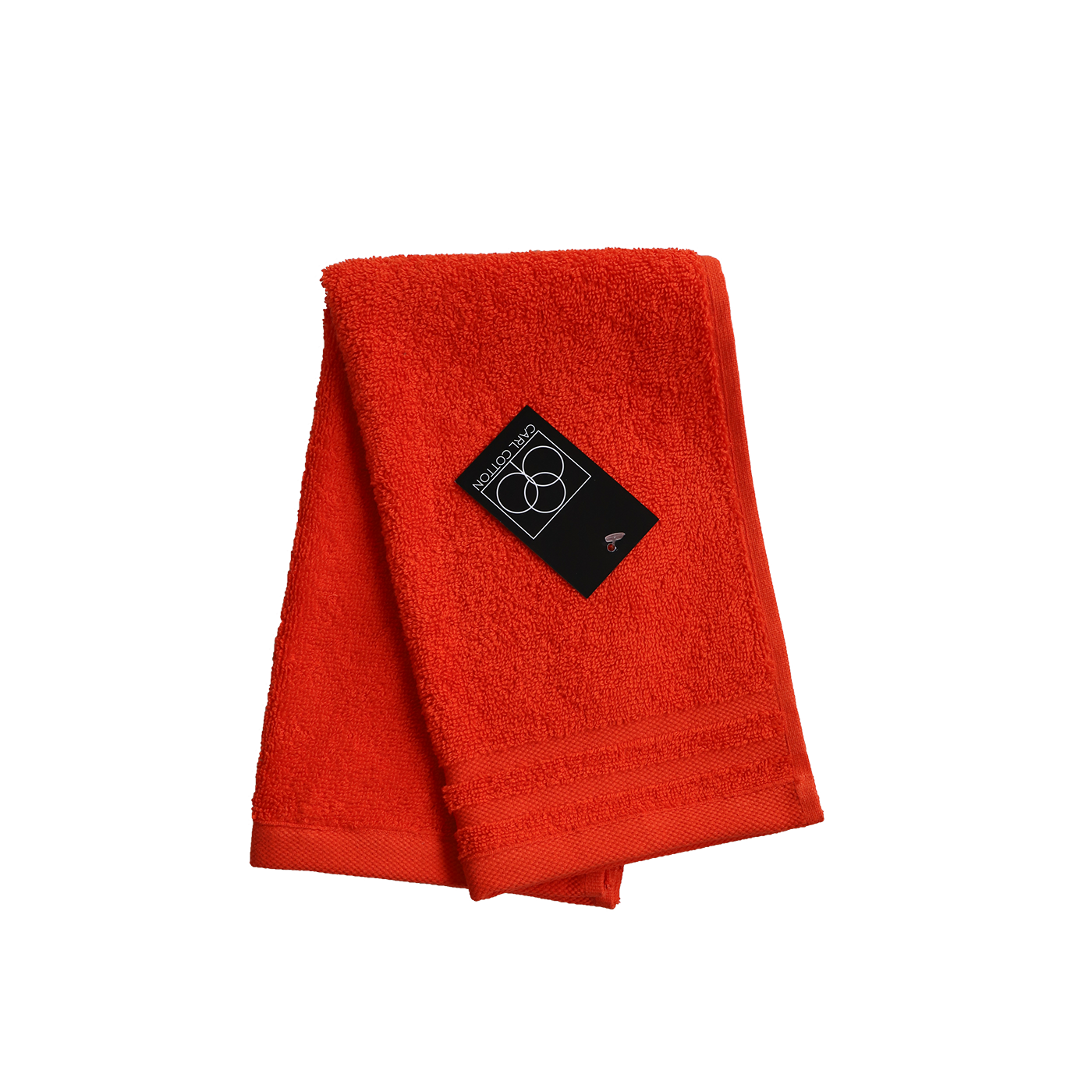 Ein Gaestetuch von CARL COTTON aus 100 Prozent Baumwolle in der Groesse 30x50cm. Farbe Orange. Modell Trend Papaya.