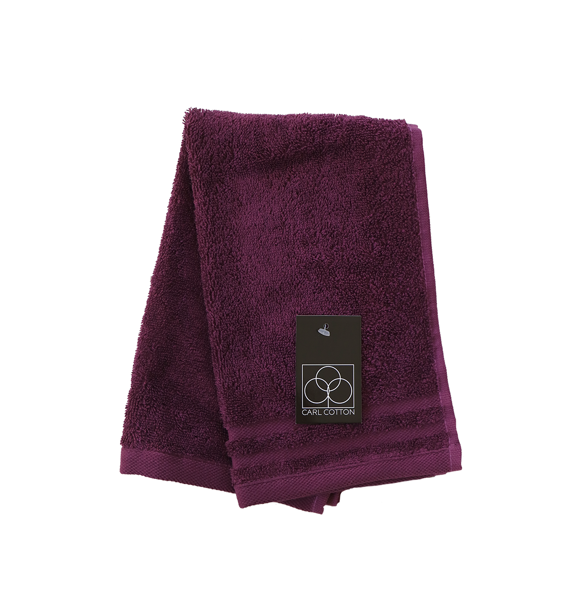 Ein Gaestetuch von CARL COTTON aus 100 Prozent Baumwolle in der Groesse 30x50cm. Farbe Lila. Modell Trend Plum.