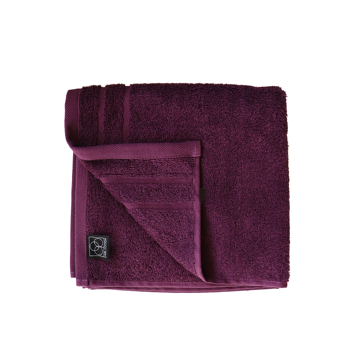 Ein Handtuch von CARL COTTON aus 100 Prozent Baumwolle in der Groesse 50x100cm. Farbe Lila. Modell Trend Plum.