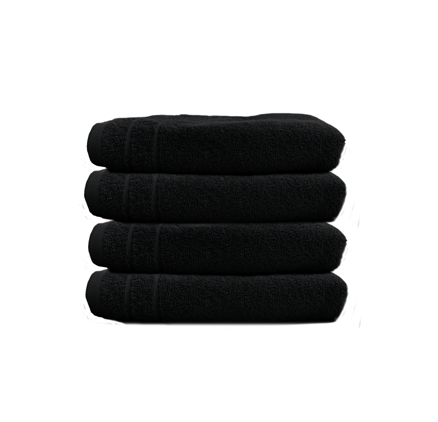 Ein Set aus vier Handtuechern von CARL COTTON aus 100 Prozent Baumwolle. Farbe Schwarz. Modell Trend Schwarz.