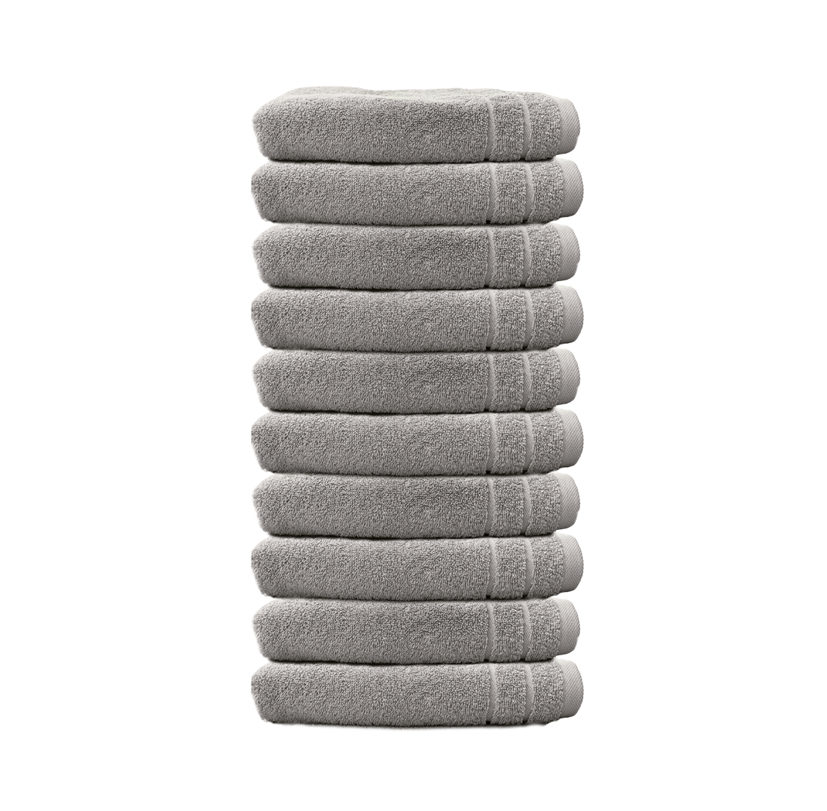 Ein Set aus zehn Seiftuechern von CARL COTTON aus 100 Prozent Baumwolle. Farbe Silber. Modell Trend Silber.