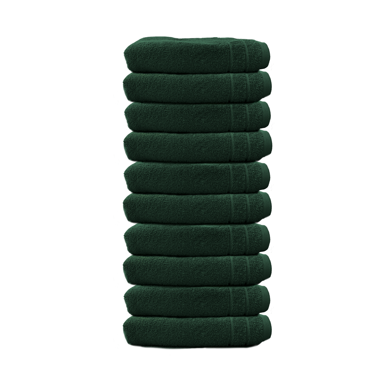 Ein Set aus zehn Seiftuechern von CARL COTTON aus 100 Prozent Baumwolle. Farbe Gruen. Modell Trend Tanne.