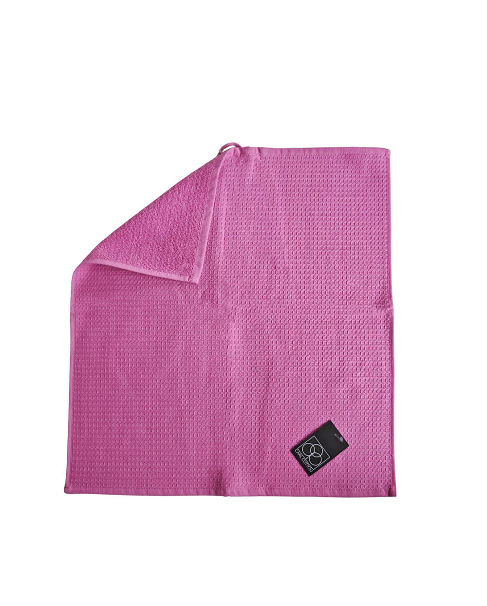 Ein Kuechentuch von CARL COTTON aus 100 Prozent Baumwolle in der Groesse 50x50cm. Farbe Pink. Modell Waffelpique Crocus.